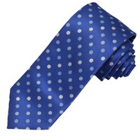 Cravate d'affaires en polyester en gros, cravates classiques haut de gamme faites à la main, cravate à pois 100 % polyester pour hommes