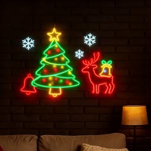 Buon natale insegna al Neon dimmerabile LED luci al Neon per il nuovo anno natale decorazione della parete del mercato del negozio di casa - Product Image 6