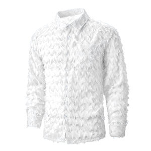 Camisa <span class=keywords><strong>de</strong></span> manga larga con flujo <span class=keywords><strong>de</strong></span> plumas a la moda para hombre para otoño para fiesta, Club, <span class=keywords><strong>Carnaval</strong></span>, disfraz <span class=keywords><strong>de</strong></span> escenario para <span class=keywords><strong>adolescentes</strong></span> - Product Image 3