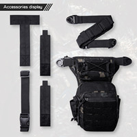 Sac de cuisse tactique Molle Tan découpé au laser unisexe Sac de taille multi-usage avec fermeture à glissière et doublure en PVC pour outils de chasse