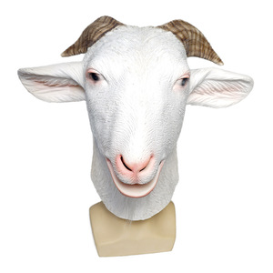 Masque en latex de chèvre blanc, accessoire de fête costumée, unisexe - Product Image 1