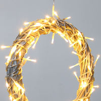 Fournitures de fête à thème de festival décorations de noël 60L led paillettes couronne en rotin décoration de maison motif lumière féerique