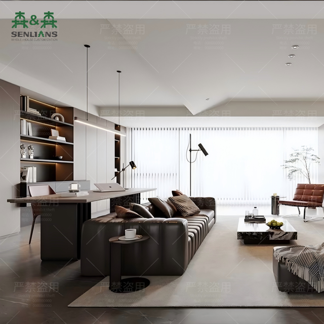 Modern Multi-Functional Eco-Friendly TV Cabinet Wall-Mounted Media Console with Glass Bookshelf Storage for Bedroom Living Room