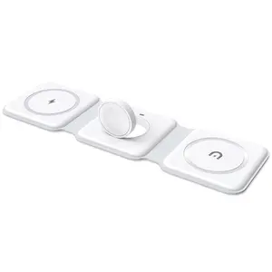 Hot Selling Foldable Magnetic Wireless Charger 3 In 1 Fast Wireless Charging For Mobile Phone Watch And Earphones