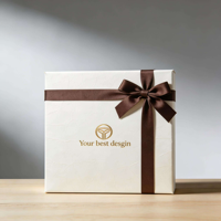 Boîte en papier recyclable haut de gamme personnalisée certifiée écologique avec structure fraise-chocolat, gaufrage, pelliculage mat et éponge