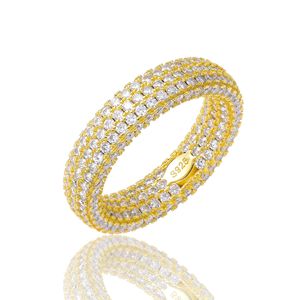 Anello Circolare in <span class=keywords><strong>Argento</strong></span> Puro S925 Placcato con Moissanite, Stile Hip Hop Europeo-Americano, Gioielli di Tendenza per <span class=keywords><strong>Uomo</strong></span> e Donna - Product Image 1