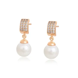X000464050 XUPING Jewelry 18K gold color women accessories Copper gold plated valentines Pearl Stud earrings