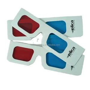 Hand-held Rosso Ciano 3d vetri di carta per le promozioni