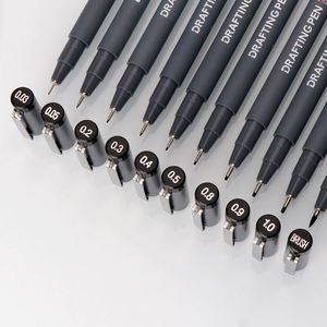 Ensemble de 11 stylos manga à pointes fines, encre noire, feutres fins pour le dessin, la calligraphie, le croquis et le traçage - Product Image 5