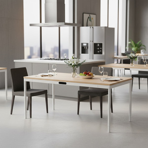 Four Legged Electric <b>Adjustable</b> Desk <b>Legs</b> White Metal Frame Minimalist Design Easy Installation <b>Table</b> Use - Product Image 1