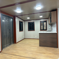 Casa Prefabricada de 20 pies, 30 pies, 40 pies, Casa Modular Prefabricada Expandible con Decoración de Paneles de Madera y Puertas de Seguridad