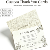 Cartes de remerciement personnalisées avec logo et texte imprimés, petites séries pour petites entreprises