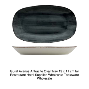 Avanos Anthracite Oval Serving Platter 19 × 11 cm Gural - Product Image 2