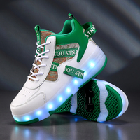 Nouveaux patins à roulettes imperméables pour filles et garçons avec semelle extérieure en TPR rechargeable et lumières LED à quatre roues