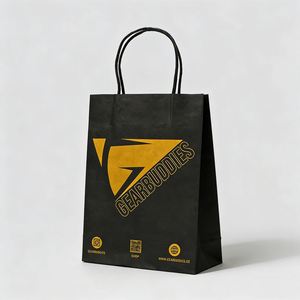 Recyclable Custom Gold Logo Eco-Friendly Food Takeaway <b>Bags</b> High Quality <b>Small</b> Kraft Paper Gift Shopping <b>Bag</b> With Twisted Handle - Product Image 3