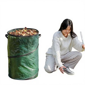 Environmental Protection Portable Foldable Open Top PE Trash <strong>Can</strong> with Barrel Shape for Outdoor Camping and Garden Use - Product Image 1