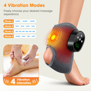 3 In 1 Heated Ankle Brace <b>Vibration</b> Massager 4 Mode Slip-On Sleeve Plush Lining USB <b>Rechargeable</b> Joint Pain Relief - Product Image 3