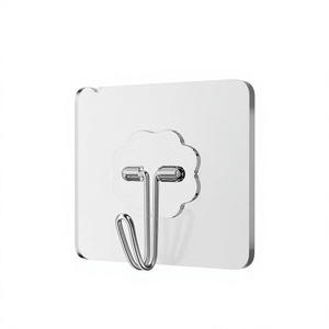 Gancho Adesivo Transparente Shiyong Forte, Sem Marcas, Sem Perfuração, para Pendurar Casacos, Utensílios de Cozinha, Banheiro e Portas - Product Image 1