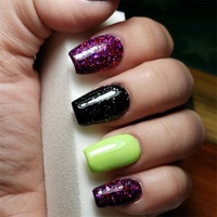 Ongles français à design multiple Fake Rs Art Gel Para Unas Artificiales Jar 1 Oz Nail Acrylic Rosa Neon