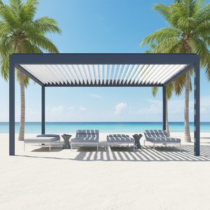 Pergola de jardin, terrasse, patio en aluminium 4x3m, montage facile, cadre enduit de poudre, imperméable, LED en option - Product Image 1