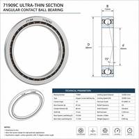 JYJM OEM 71909C Ultra Light Angular Contact Ball Bearing 45x68x12mm 15 Degree Precision Robotics Machinery Parts Supply Global