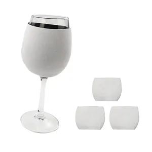 Sublimation White Neoprene Wine Kozy Christmas Wine Glass Cover Blanks Cooler Bags for Wine Glass