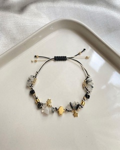 สร้อยข้อมือแฟชั่นคลาสสิกกันน้ำประดับด้วยลูกปัดพลอยหินธรรมชาติถักด้วยมืออย่างประณีตชุบทอง 18K สำหรับผู้หญิง เหมาะสำหรับเป็นของขวัญ - Product Image 6