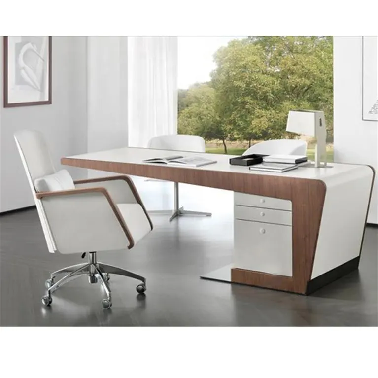 Mobiliário de mesa em forma de l, mesa de escritório executivo único design de tabela de computador