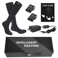 Chaussettes chauffantes électriques d'hiver Coolmax, chauffe-pieds de ski respirants, chaussettes chauffantes rechargeables par batterie, antidérapantes, tricotées, unisexes