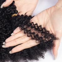 Afro Curly Marley Human Bulk Afro Kinky Curls pour Twist Locs Tresses au crochet 4a/ 4b/ 4c Cheveux humains à tresser
