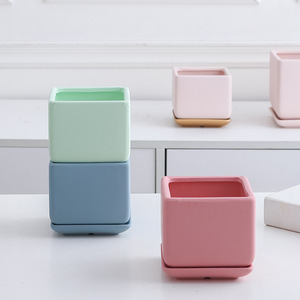 <span class=keywords><strong>Maceta</strong></span> <span class=keywords><strong>cuadrada</strong></span> de cerámica del norte de Europa, plantas verdes modernas, flores en <span class=keywords><strong>maceta</strong></span>, <span class=keywords><strong>maceta</strong></span> de rosas, <span class=keywords><strong>maceta</strong></span> <span class=keywords><strong>grande</strong></span> para el hogar con bandeja - Product Image 2