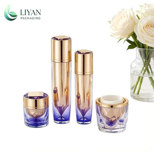 Luxury Acrylic Cosmetics Packaging Empty Jars Set with Airless Pump for Face Mask & Skin Care Serum Custom Color