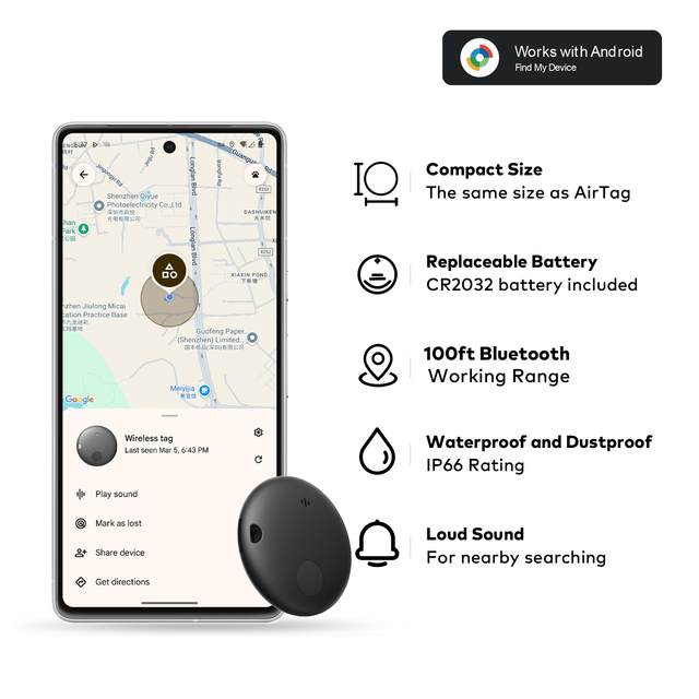 HLD GPS Navigation APP Remote Control for Smart Tag Display Rechargeable Battery IOS Andtoid Compatible Sound Card Finder Key