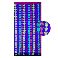 Rideau à franges en feuille fluorescente multi-formes, formes variées, guirlande métallique néon, décoration suspendue pour la décoration de fête