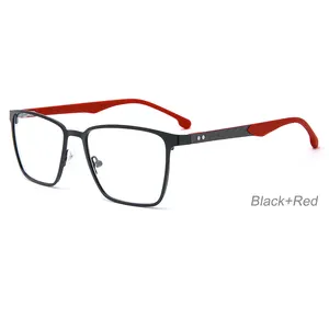 Di lusso del Metallo In Fibra di Carbonio occhiali da vista ottico Quadrato logo Personalizzato montature da vista