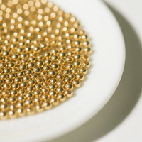 Perles en laiton plaqué or 14K/18K HP0309 en gros, perles rondes creuses polies pour la fabrication de bracelets, colliers et bijoux DIY