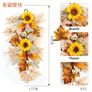 Noticed Artificial Maple <b>Leaf</b> Vine With Sunflowers Fall Garland For Thanksgiving Autumn <b>Decorations</b> - Product Image 5