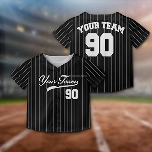 Nom et numéro de l'équipe personnalisés maillot de baseball à fines rayures maillot de sport pour les fans de baseball de couleur de ligne à rayures personnalisées - Product Image 3