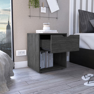 Aberdeeen 19.7-Inch High Nightstand End Table With <b>Open</b> Shelf - Product Image 4