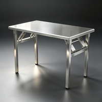 Table à manger rectangulaire pliante moderne en acier inoxydable, imperméable et durable pour la maison, les mariages, les conférences et les événements