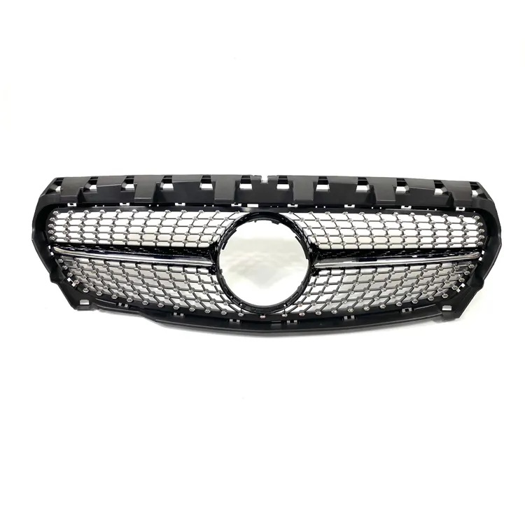 Estilo de diamante de Prata preto Frente grille para Mercedes Benz W117 GLA CLASSE 2013 2014 2015