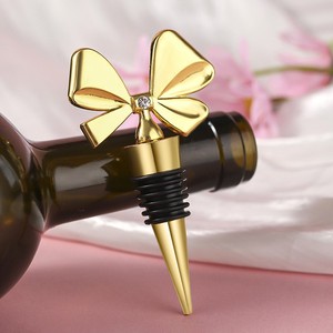 <b>Bow</b> Tie Wine Stopper Gold Silicone Bottle Seal Wedding <b>Gift</b> Party Favors - Product Image 2