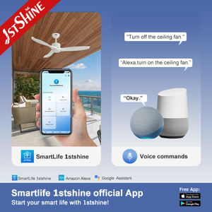 1stshine ventilateur de plafond blanc étanche pales en plastique sans lumière moteur DC ventilateur de plafond extérieur avec télécommande - Product Image 6