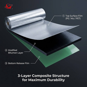 Membrana Impermeabilizante Autoadhesiva de Betún SBS con Lámina de Aluminio en Relieve, Superficie Reflectante Resistente a los Rayos UV para Techos y Paredes Metálicas - Product Image 4