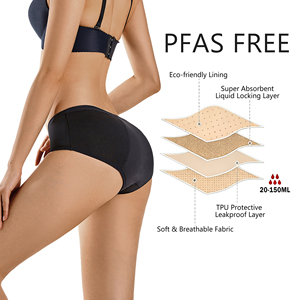 Sous-vêtements <span class=keywords><strong>d</strong></span>'<span class=keywords><strong>incontinence</strong></span> pour femmes Shanhao, écologiques, lavables, 4 couches, tricotés, coupe haute, anti-fuites, menstruels, pour culottes - Product Image 1