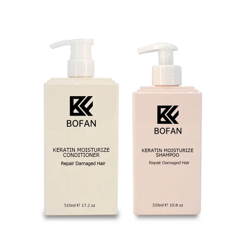 Profesional Sulfate Free Keratin Shampoo dan Conditioner 2 In 1 Dukungan OEM dan ODM Kualitas Yang Baik dan Efek Sampo
