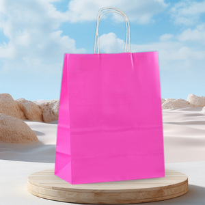 Wholesale Custom Logo Kraft <b>Paper</b> Handbags Eco Friendly Shopping Gift Bags for Bakery Baked Food Takeaway BirthdayGift Packaging - Product Image 2