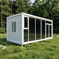 Maison en verre de qualité commerciale, assemblage rapide, bureau modulaire préfabriqué, salle d'exposition portable, café mobile, unité de magasin, cabine