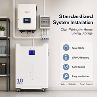 Sistema de Batería de Almacenamiento de Energía Doméstica LiFePO4 Apilable de 8000 Ciclos, 10 kWh, 200 Ah, Garantía de 10 Años