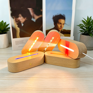 Base de Luz <span class=keywords><strong>LED</strong></span> de Acrílico y Madera, Soporte para Lámpara de Mesa <span class=keywords><strong>LED</strong></span>, Soportes Inalámbricos para Lámparas <span class=keywords><strong>LED</strong></span>, Interruptor Ovalado de Encendido/Apagado para Decoración de Exhibición de Acrílico - Product Image 4